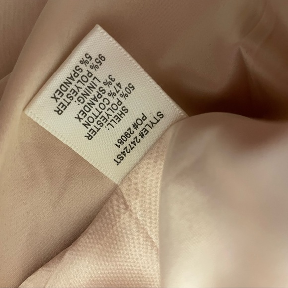 Skies Are Blue Beige Ruched 3/4 Sleeve Open Front Blazer Jacket Large NEW - Picture 6 of 6